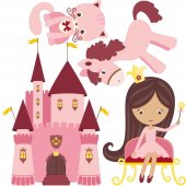 Kit Vinilo decorativo infantil princesa