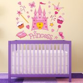 Kit Vinilo decorativo infantil princesa accesoriose