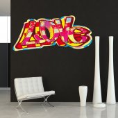 Vinilo decorativo graffiti love