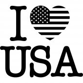 Vinilo decorativo i love usa