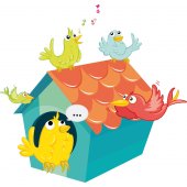 Vinilo infantil aves