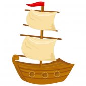 Vinilo infantil Barco pirata