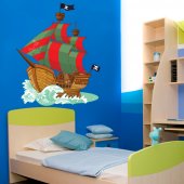 Vinilo infantil Barco pirata