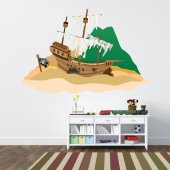 Vinilo infantil Barco pirata