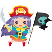 Vinilo infantil chica pirata