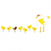 Vinilo infantil gallina